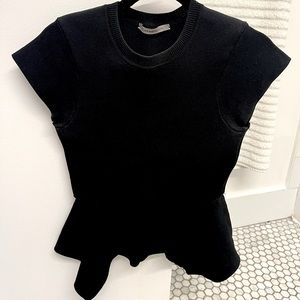 Black peplum T-shirt